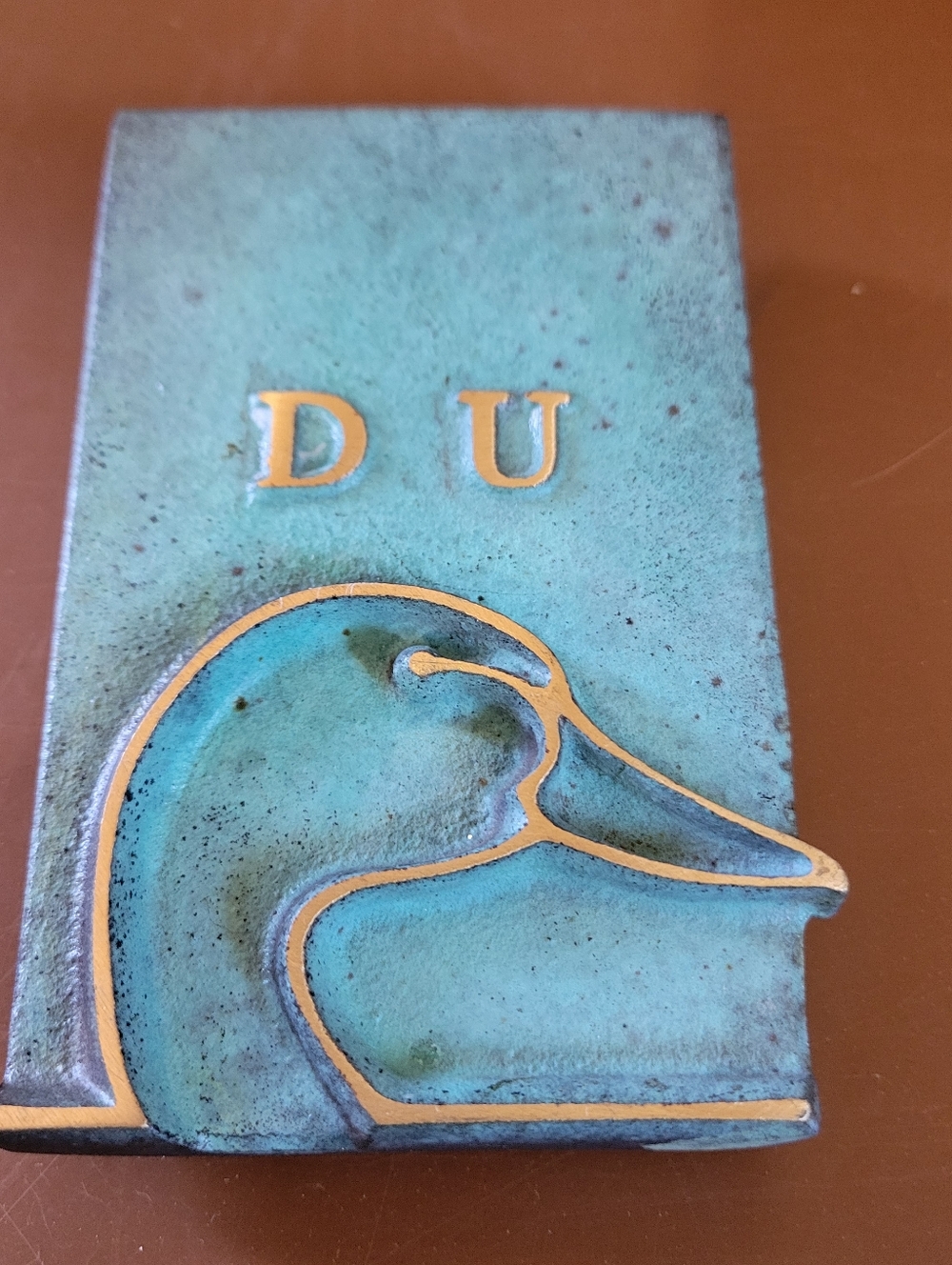 Vintage Ducks Unlimited DU Brass Front Entry Door Knocker Anderson Foundry